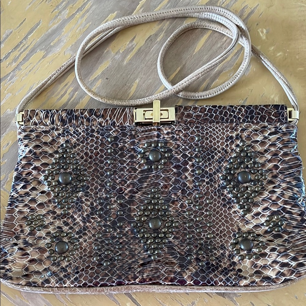 Vintage studded Snakeskin leather Patterned Bag